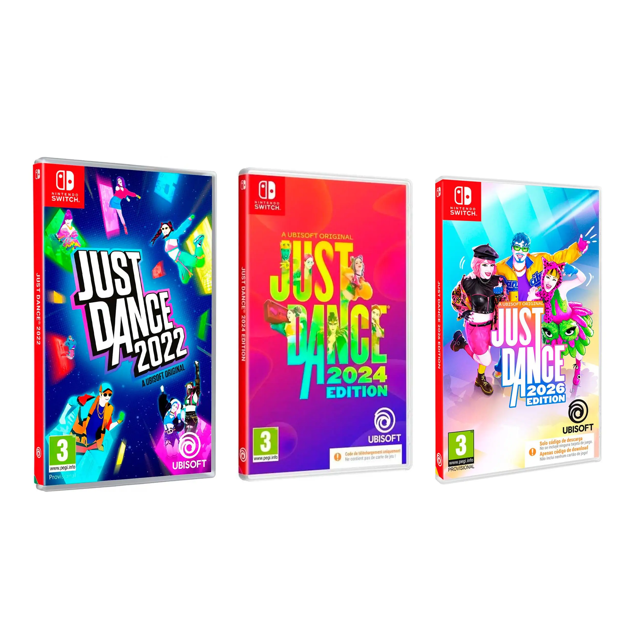 Just Dance 2022 & 2024 & 2026 Edition - Spanish Version for Nintendo Switch, featuring over 40 new songs, multiplayer mode, and compatibility with Just Dance Controller for an engaging gaming experience.