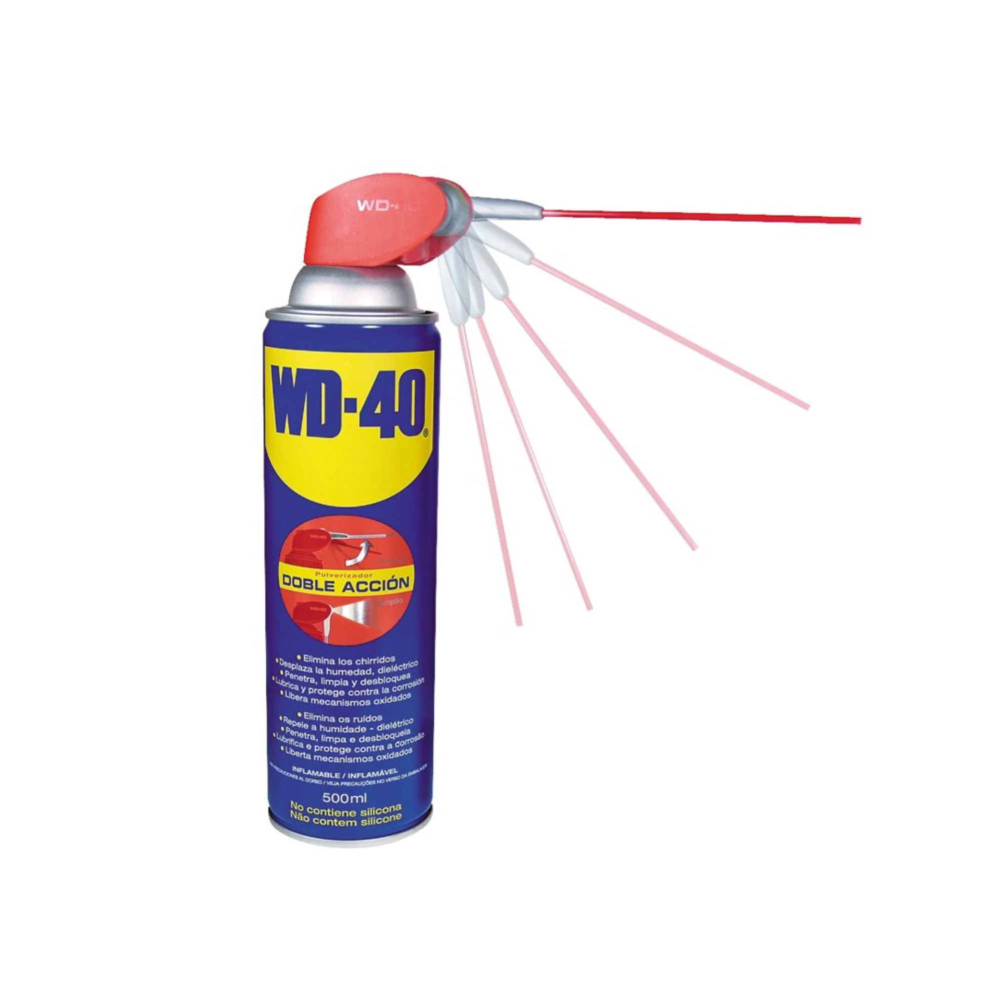 WD-40 aceite multiuso aflojatodo WD 40 uso profesional. WD40 spray 500 ml con canula abatible