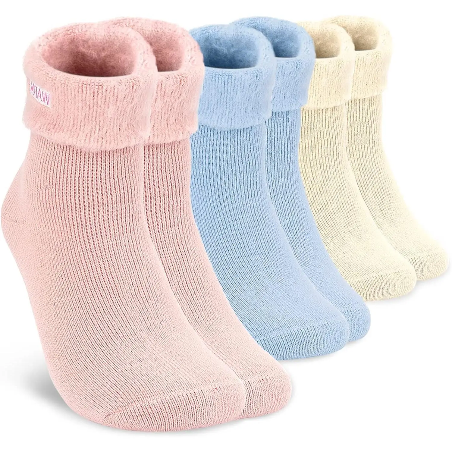 [3 paia] Calzini caldi invernali 3 colori Calzini morbidi e comodi in lana di corallo adatti a donne e ragazze