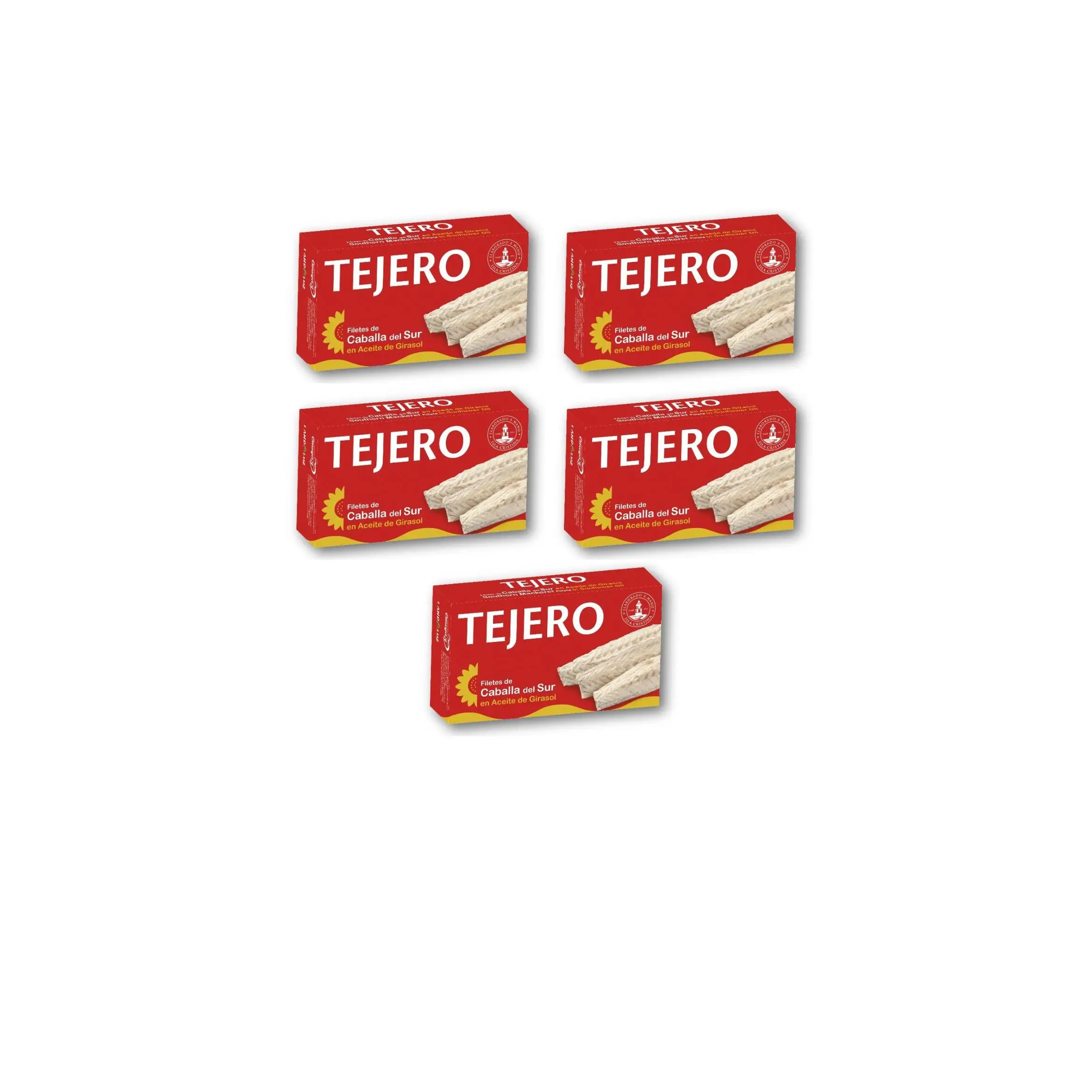 5 unidades - Filetes de Caballa del Sur en aceite de girasol TEJERO 80gr.