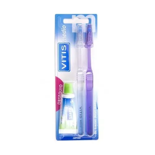 Vitis Duplo Cepillo Dental Medio