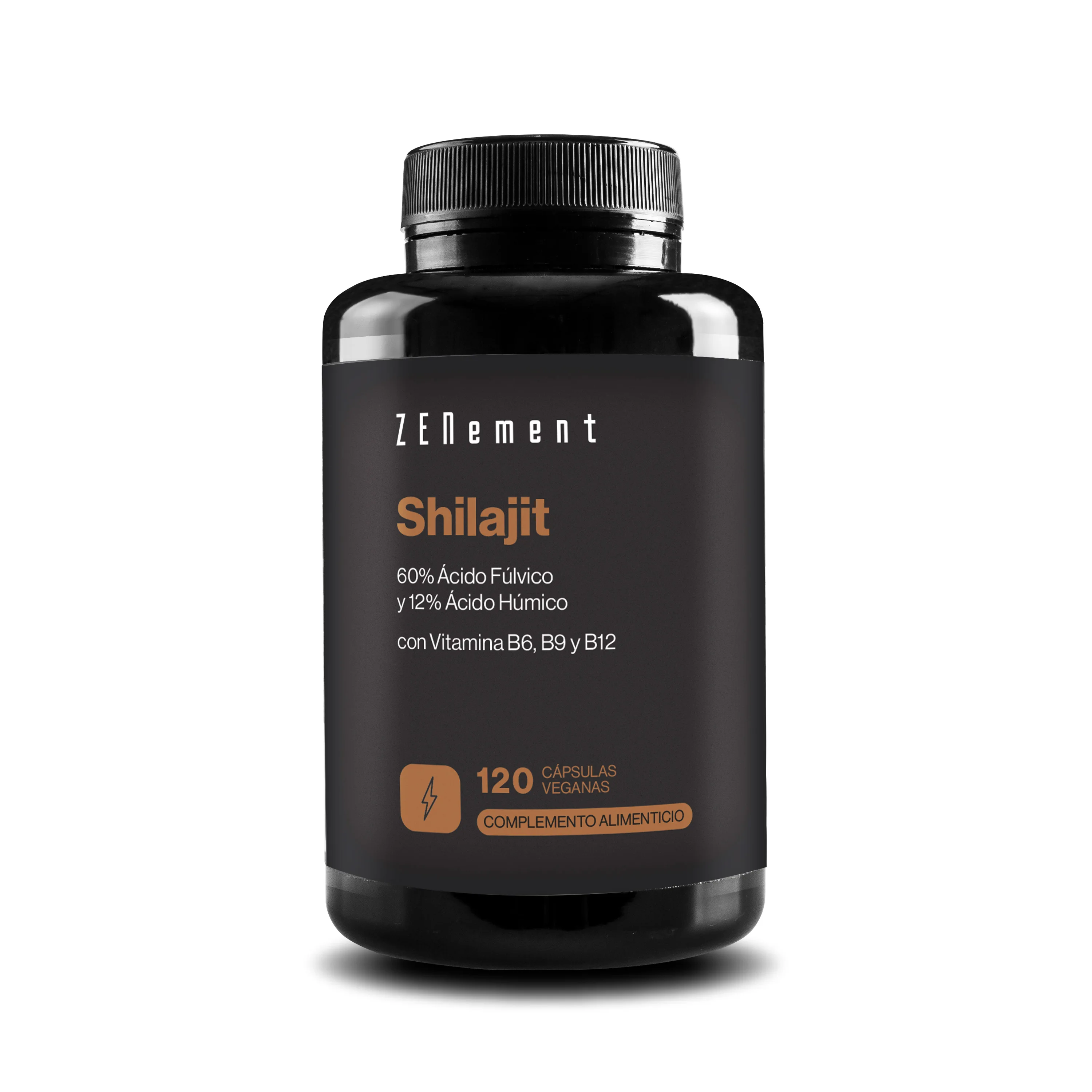 Shilajit con Vitamina B6, B9 y B12 - 120 Cápsulas Veganas Zenement