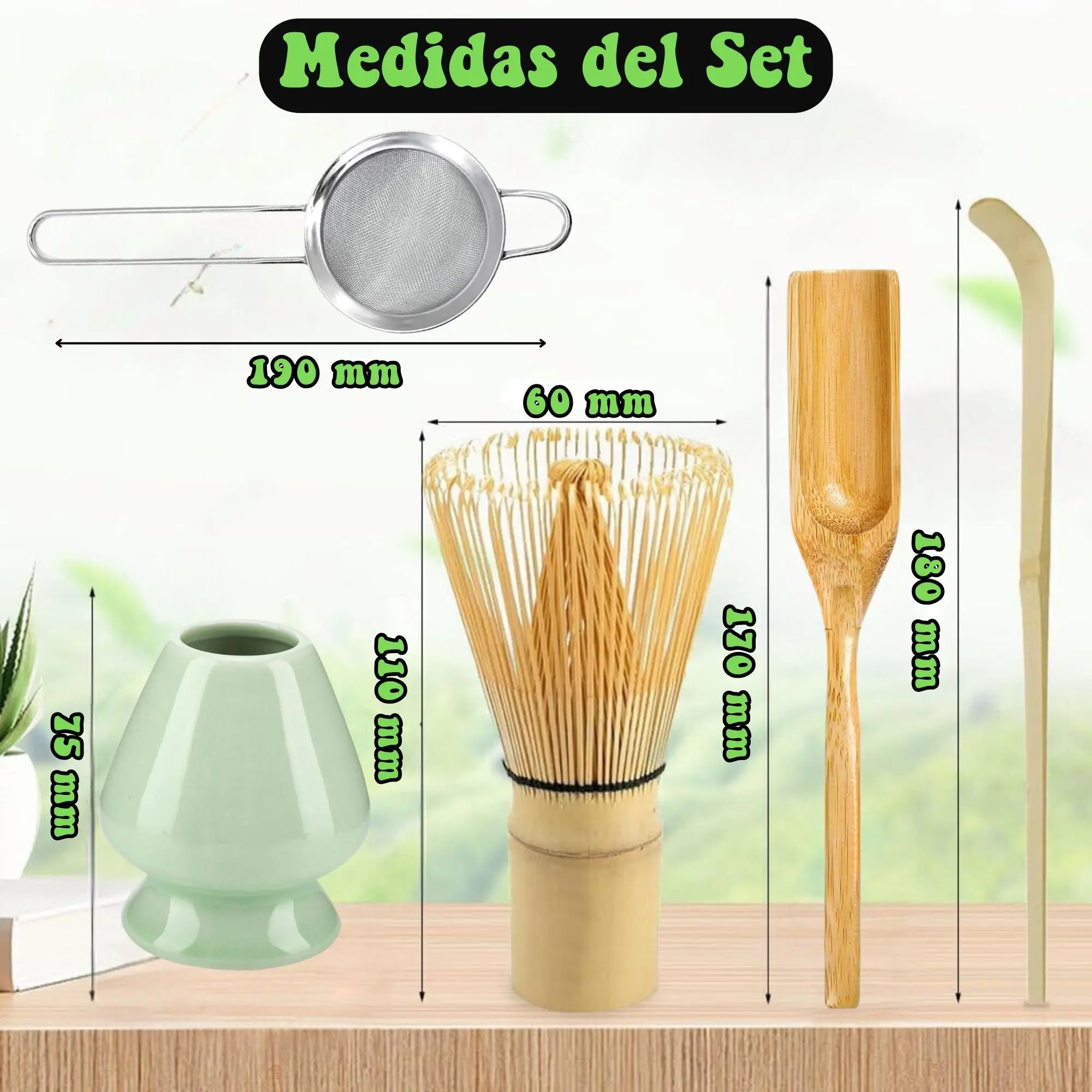 Japanese Matcha tea bondivy Set with whisk and accessories