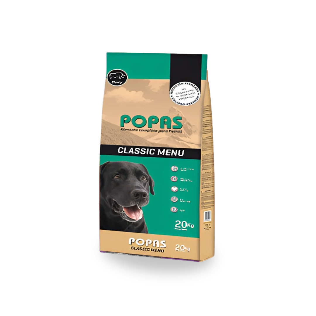 POPAS Classic Menu Pienso para Perros 20 KG - Sabor Buey, Nutrición Completa y Alta Calidad