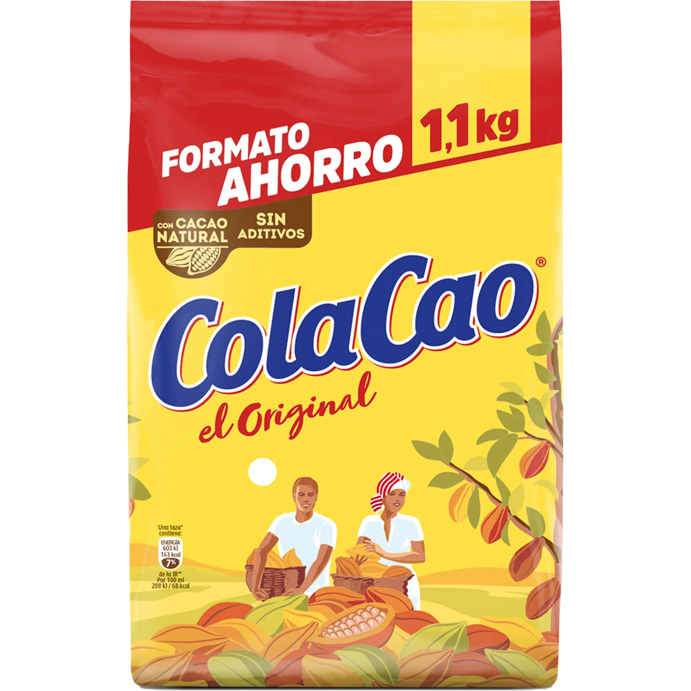 Pack de 2 -  Cola Cao Original con Cacao Natural 1100 g