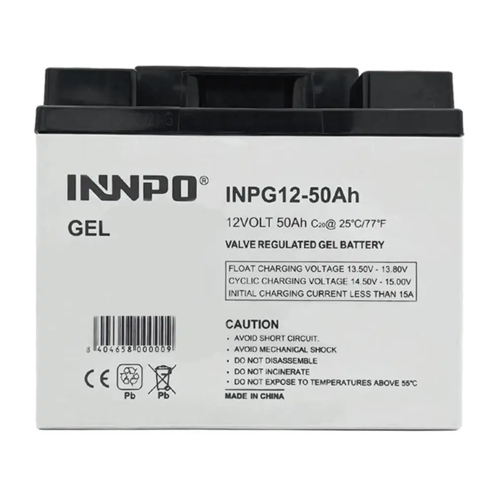 INNPO Bateria Plomo tecnologia AGM 12V 50Ah sellada