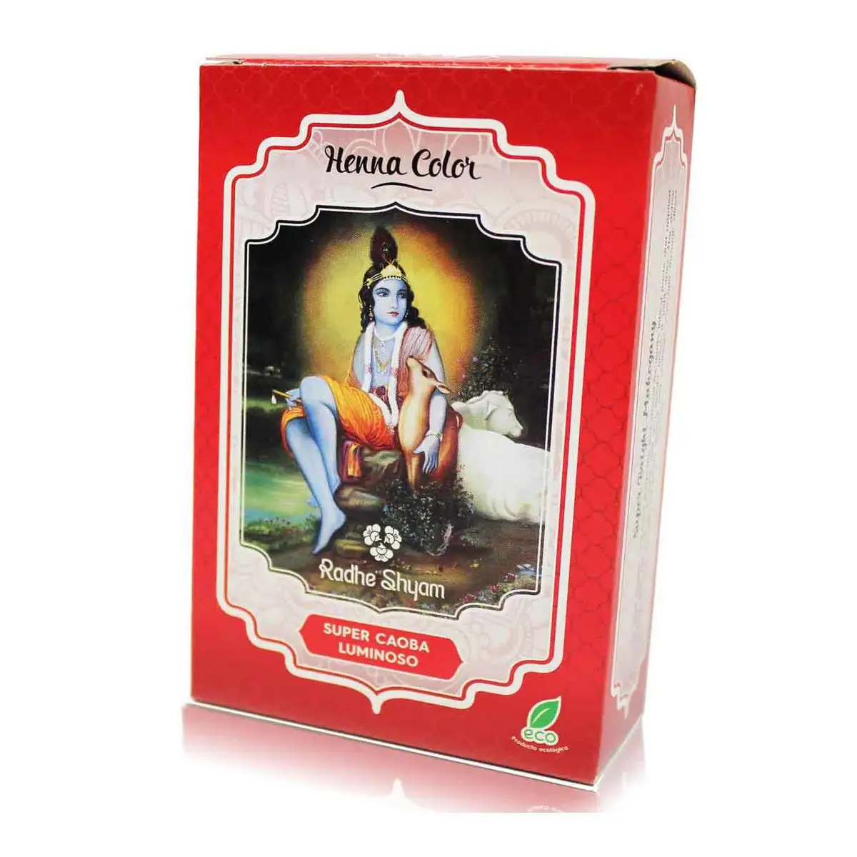 🧡 Radhe Shyam Henna Super Caoba Luminoso en Polvo 100g | Tinte Vegetal Natural para el Cabello 🌿 Caoba Brillante Sin Amoníaco ✨ Reflejos Luminosos y Cobertura de Canas