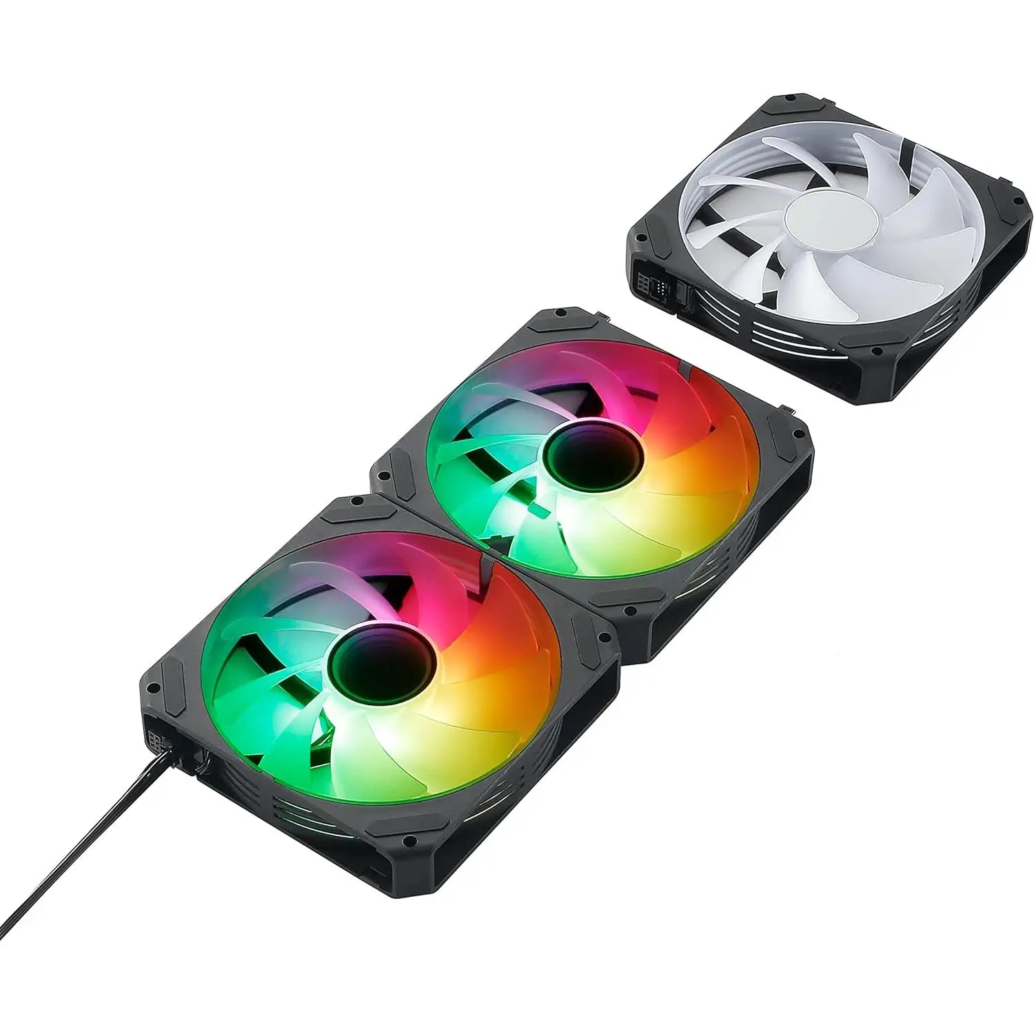 Abysm Gaming Ventilador Arclight 2.0 Pack 3 en 1 Negro, Iluminación ARGB y Capacidad de Conectarlos en Serie