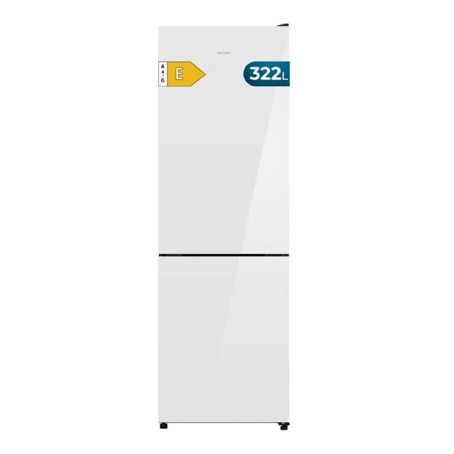 Cecotec Frigorífico Combi Total No Frost Bolero CoolMarket Combi 322i White Glass E, 322L, 185,5 cm de Alto, 59,5 cm de Ancho