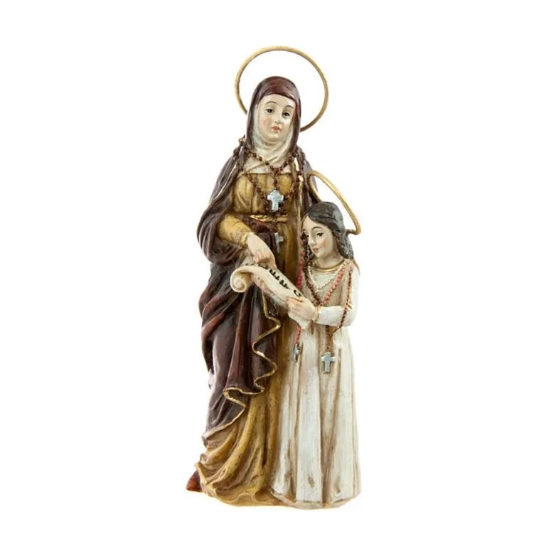 12 cm hand painted DRW Santa Ana figure with Virgin Maria resin