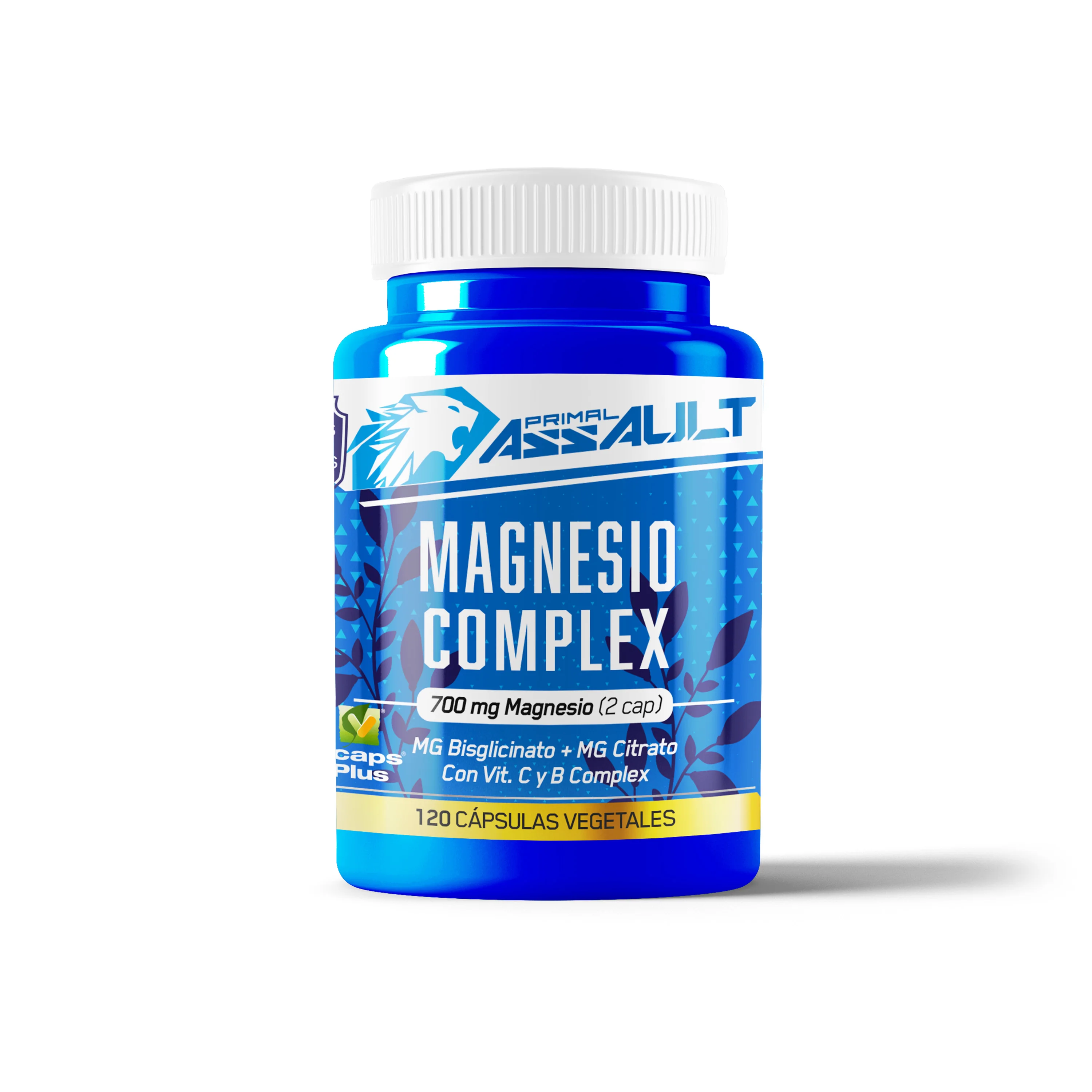 PRIMAL ASSAULT | Citrato de Magnesio 1545mg + Magnesio Bisglicinato 600mg - Reduce Cansancio y Fatiga - Magnesium Complex Alta Biodisponibilidad - 120 Cápsulas