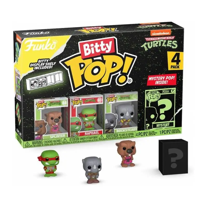 FFUNKO BITTY POP! TEENAGE MUTANT NINJA TURTLES - SPLINTER, RAPHAEL, ROCKSTEADY and surprise