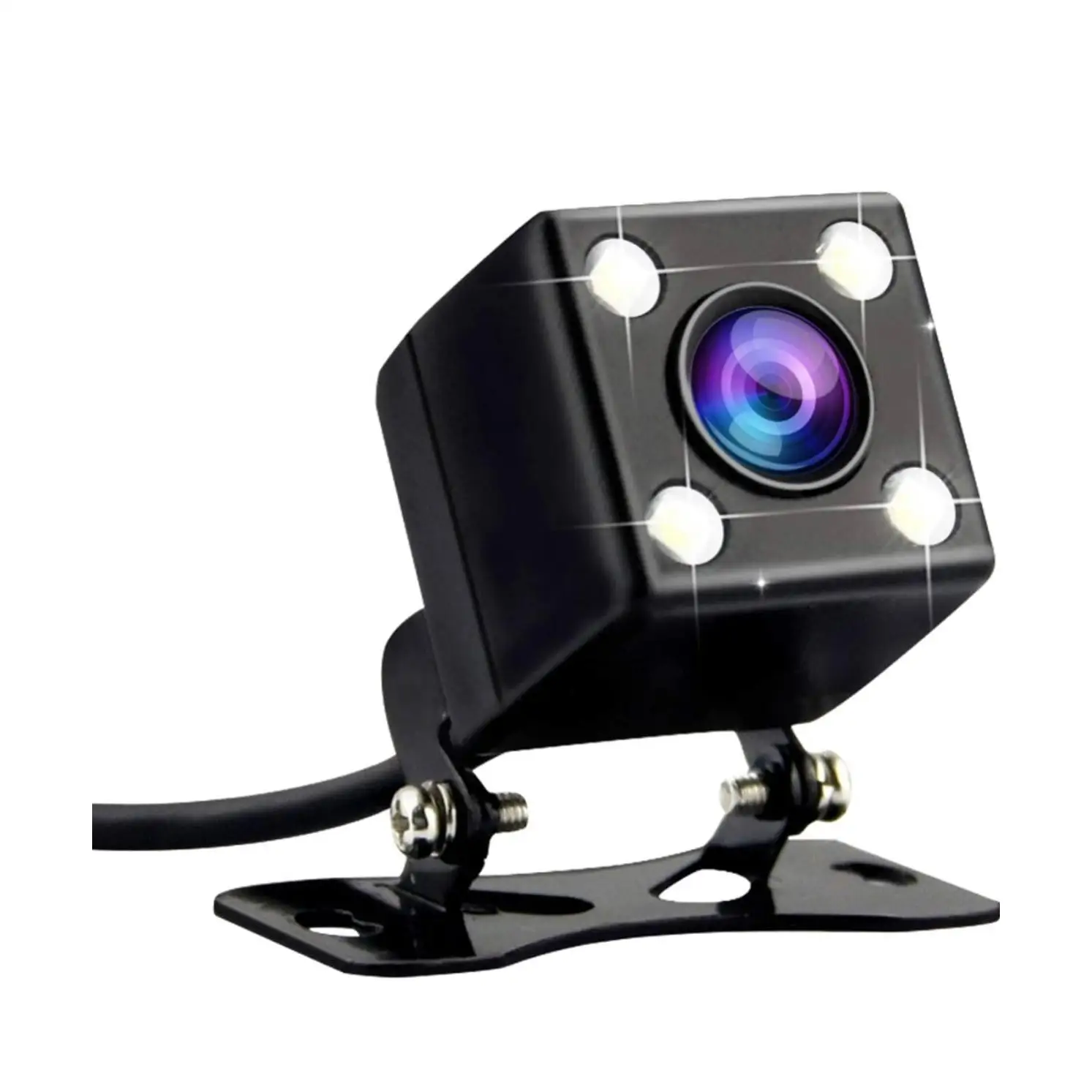 IPSDI Cámara de visión Trasera de Coche 170 ° ángulo 4 LED cámara de Aparcamiento de visión Nocturna cámara de visión Trasera de Coche (4 LED)