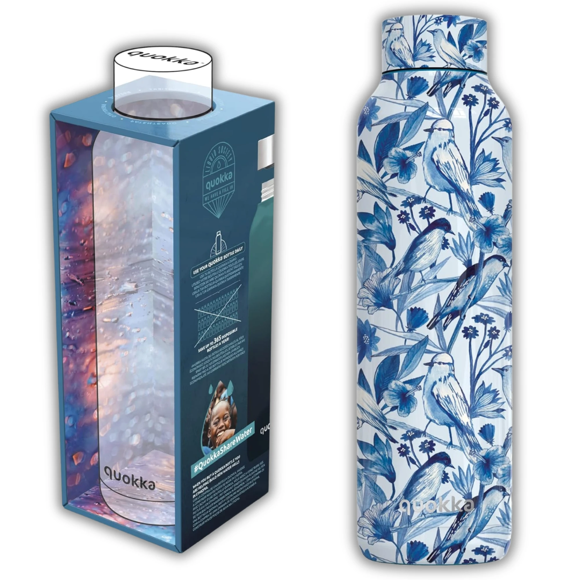 Quokka Solid – Botella Térmica de Acero Inoxidable Sparrow 510 ML Sin BPA  Mantiene el frío y el