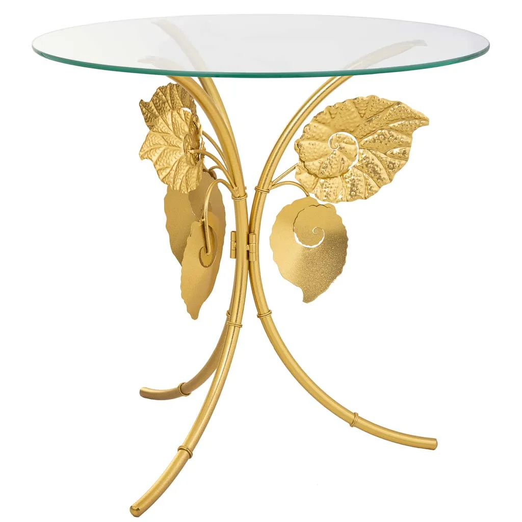 Mesa Esquinera Redonda De Metal Dorado 70x70x70cm, El mejor complemento para tu hogar