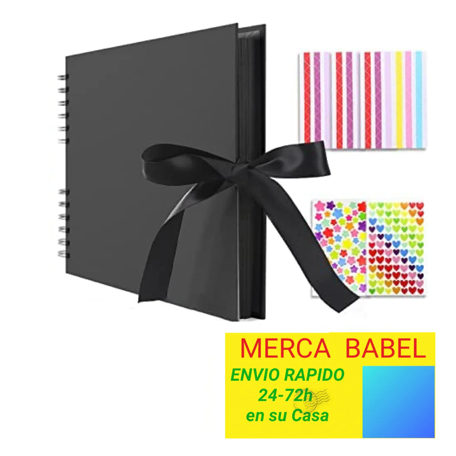 ألبوم صور سجل القصاصات الحلزوني، مجموعة ألبوم قصاصات DIY مكونة من 80 صفحة سوداء مع ورقتين وملصقات زاوية وملصقات تزيين و12 علامات ملونة لذكرى الزفاف وأعياد الميلاد وعيد الميلاد وعيد الميلاد وعيد الميلاد #8