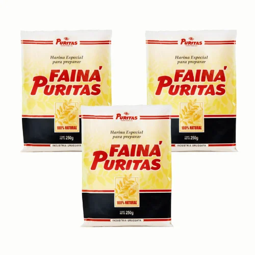 Faina Puritas 250 Grs - PACK 3 UNIDADES - Harina de Garbanzos - QUMIR