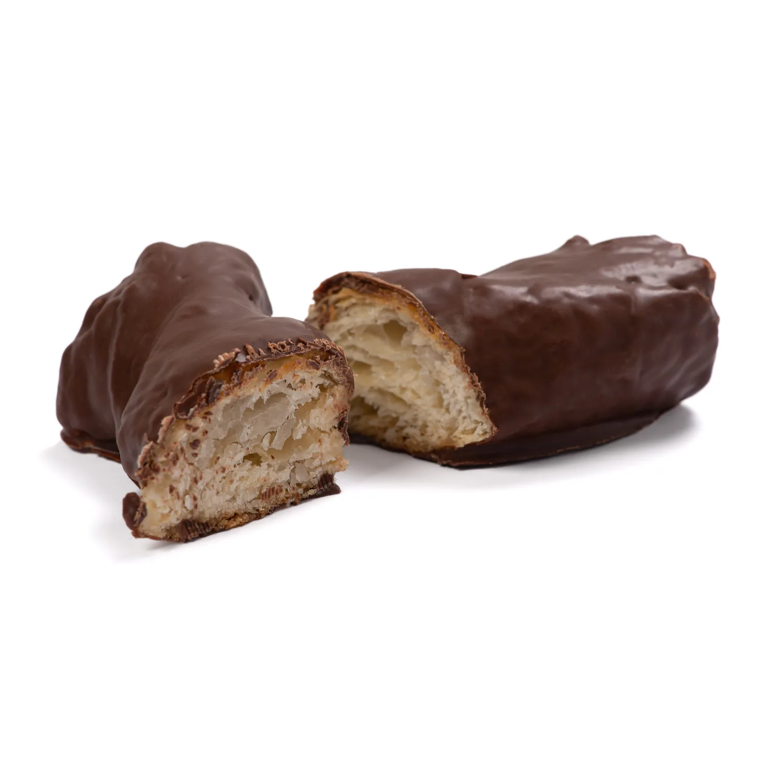 Puff pastry ties covered with chocolate and dipped in honey.