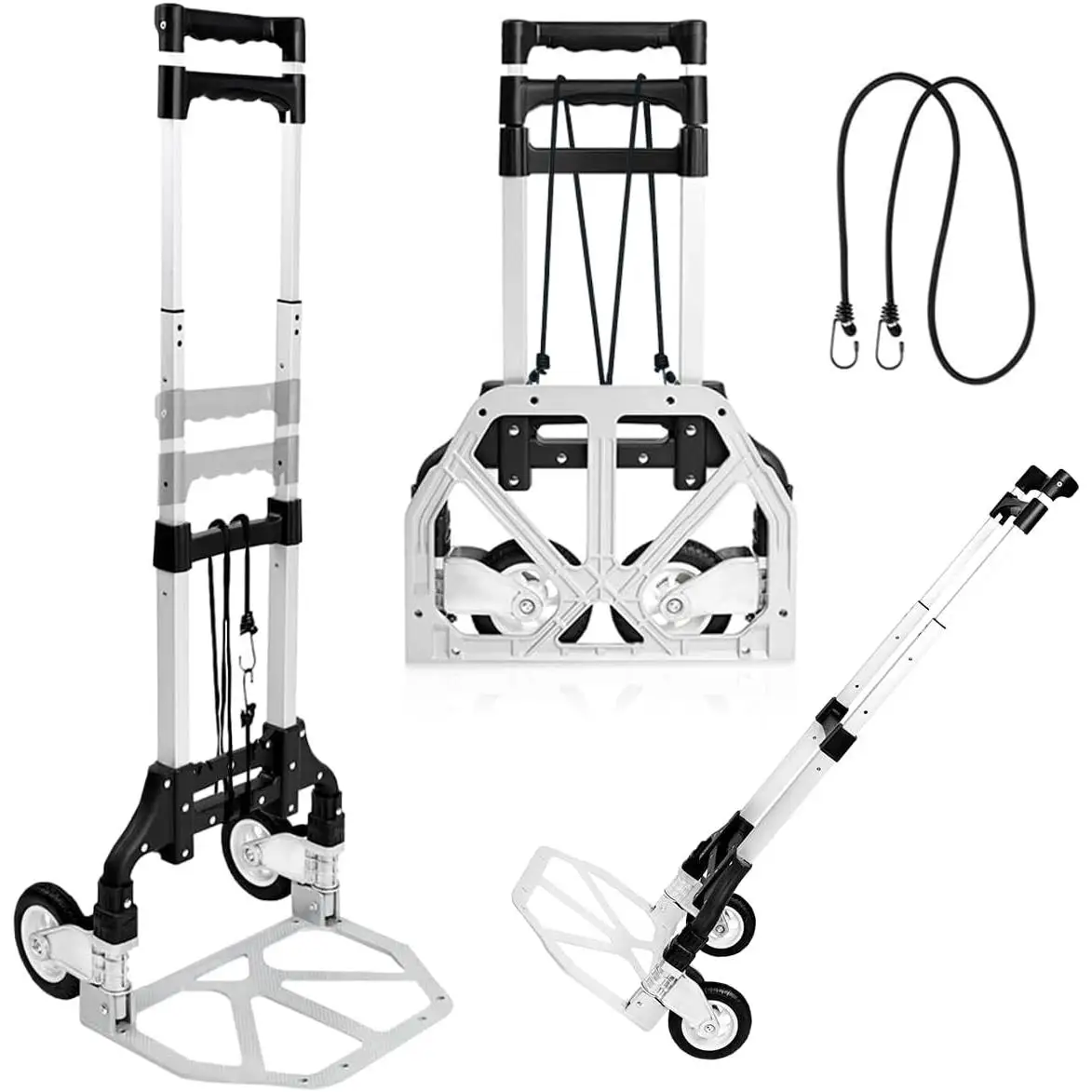 Carretilla de Mano para Transportar Materiales - Plegable y Fácil Transporte 100x40 cm - Plegada: 63x39cm - Sube Escaleras Fácil Carretilla de Mano Portátil Plegable Carro Ligero Aluminio Equipaje Hogar Almacén Jardín Oficina (CA001 608 2490 )