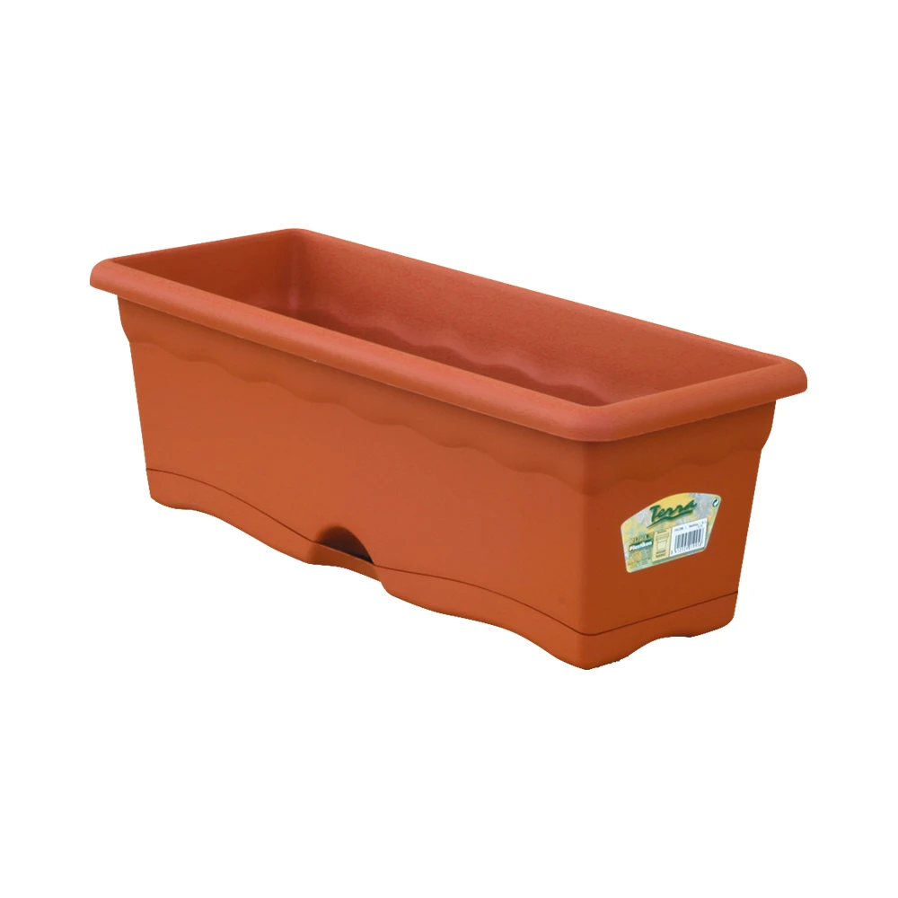 Plastiken Jardinera Terracota con Plato Integrado 50x20cm