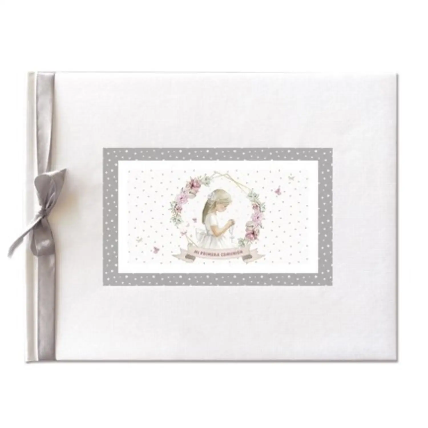 Libro de Firmas de Comunión para Niño  Recuerdo Familiar y de Invitados con Álbum de Fotos  Encuadernación en Guaflex  64 Páginas de Papel Crema  Tamaño 27,5 x 23 cm  ideal como regalo en lacomunion,