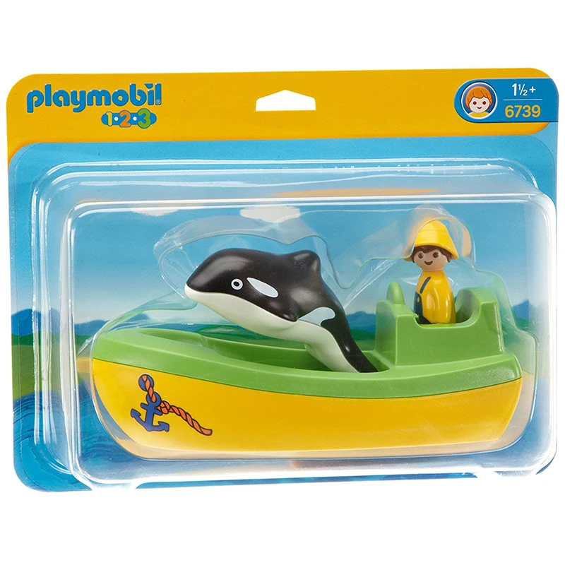 PLAYMOBIL 1.2.3 - PESQUERO Y BALLENA, 6739, TIENDA CON LICENCIA OFICIAL