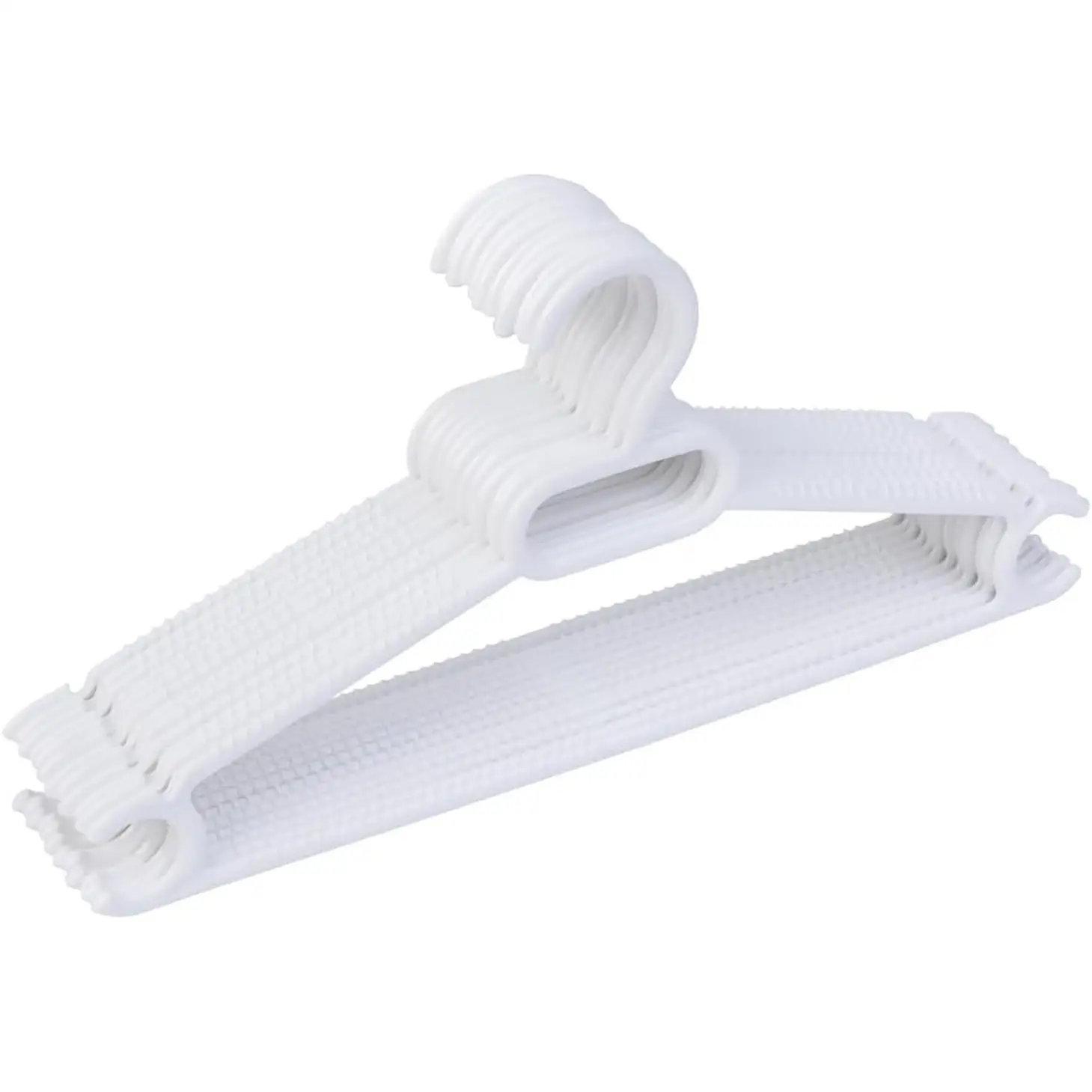 Appendiabiti multiuso in plastica resistente e leggera 37x18 cm – design sottile salvaspazio – colore bianco – confezione da 20, 40, 60 o 80 pezzi – versatili per magliette, camicie, vestiti e abiti