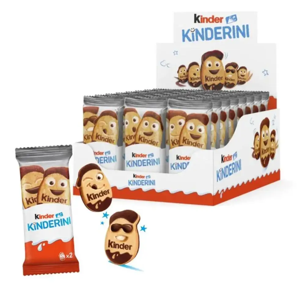 FERRERO Kinder Kinderini NACIONAL Deliciosas piezas de chocolate con relleno de leche, ideal para niños y amantes del chocolate caja 24U RICO RICO