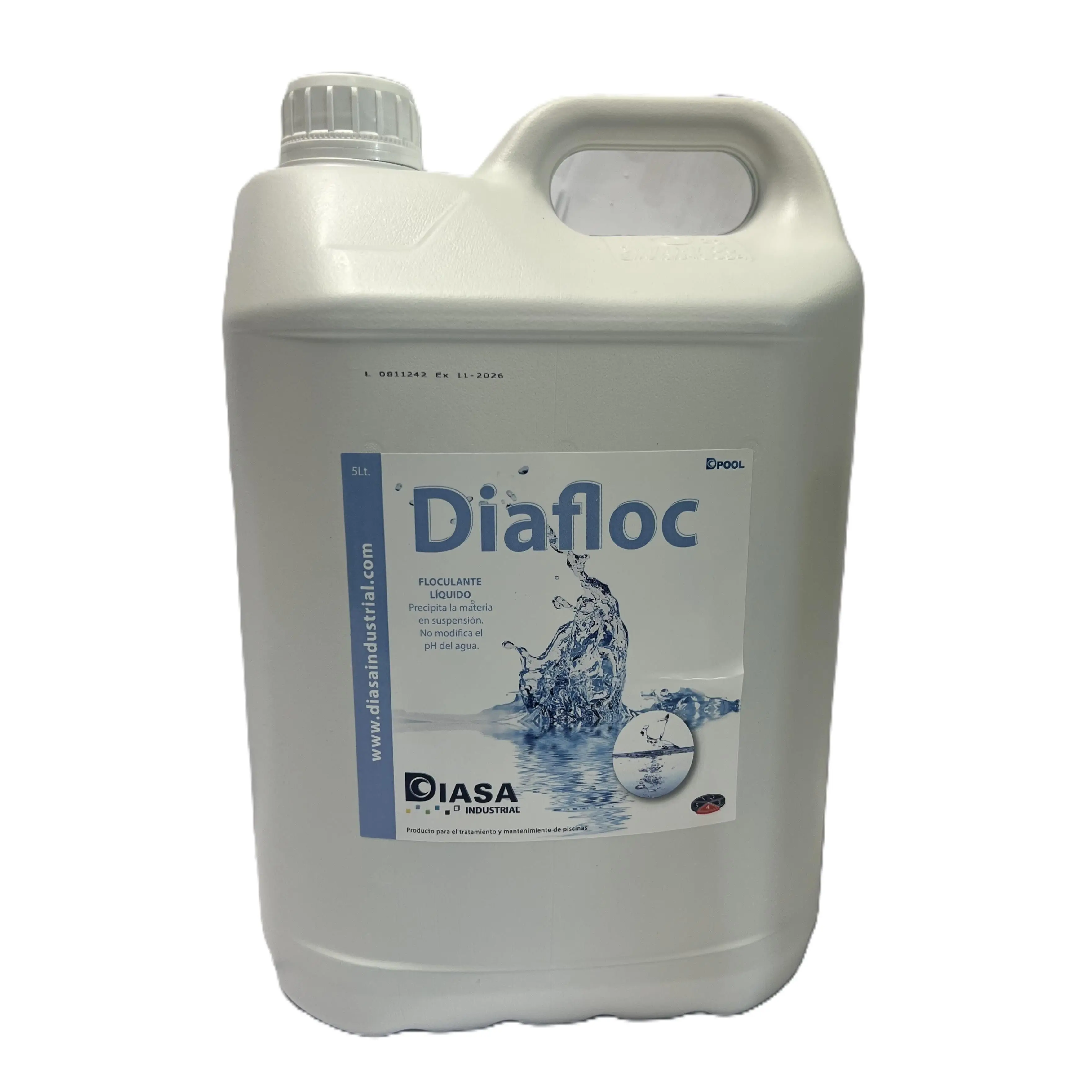 FLOCULANTE líquido para Piscinas súper Concentrado DIAFLOC 5 L  - CLARIFICA EL Agua TURBIA