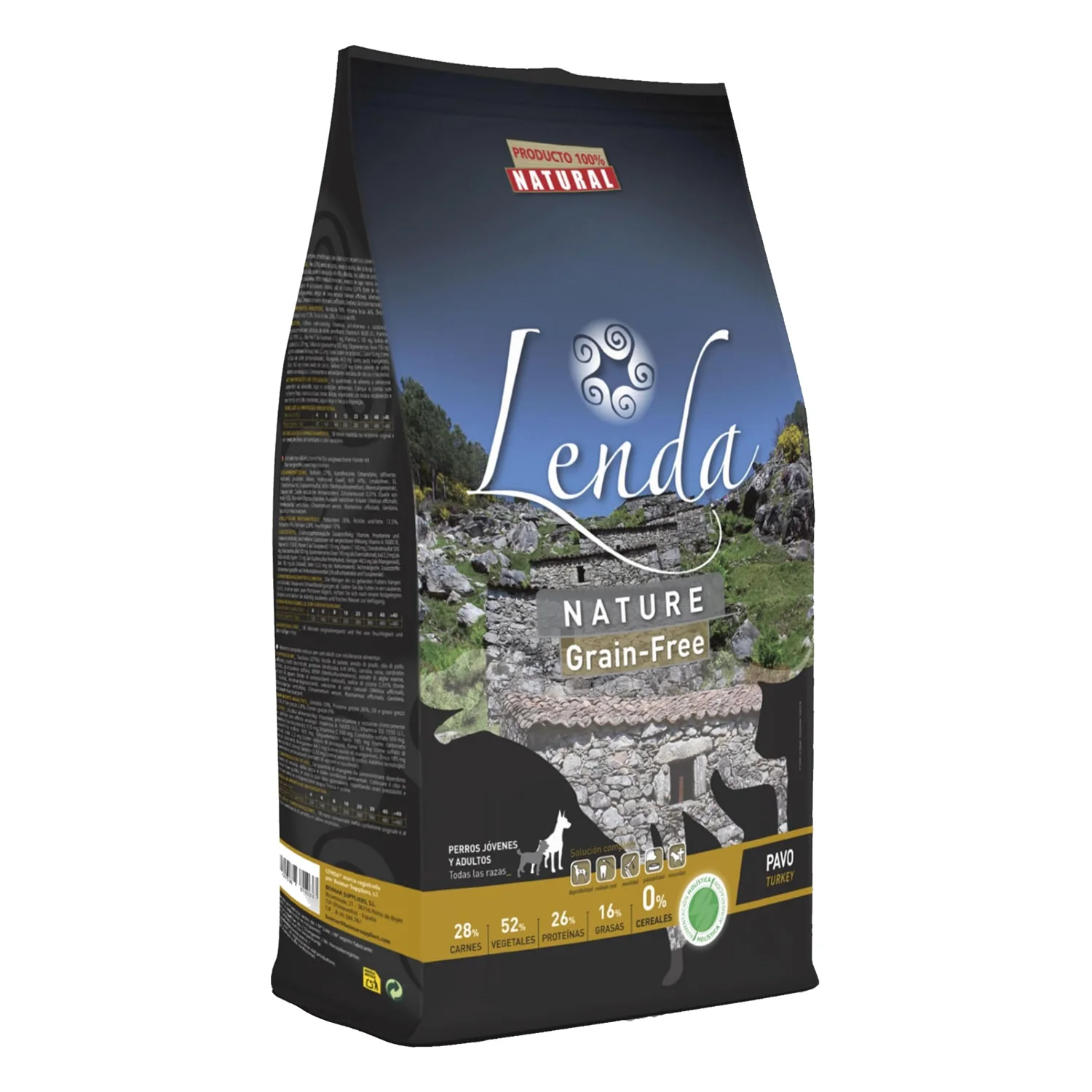 Lenda Turkey Grain Free para Perros - Pienso Natural Rico en Pavo deshidratado - Hipoalergénico Premium con Omega-3