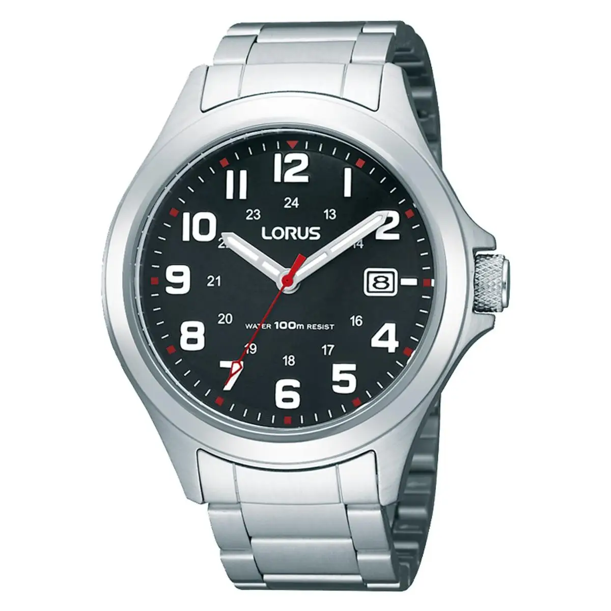 Lorus Reloj Hombre Caja De Acero Pulsera Acero De Color Plata Resistente Al Agua 10 Atm