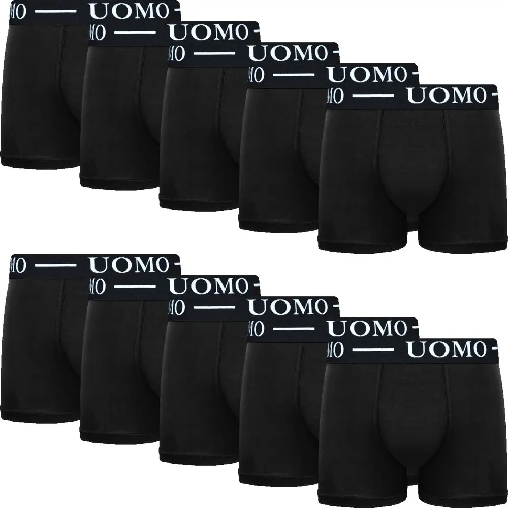 Pack 5 Calzoncillos Bóxer de Algodón Hombre - Color Negro, Cómodos y Transpirables