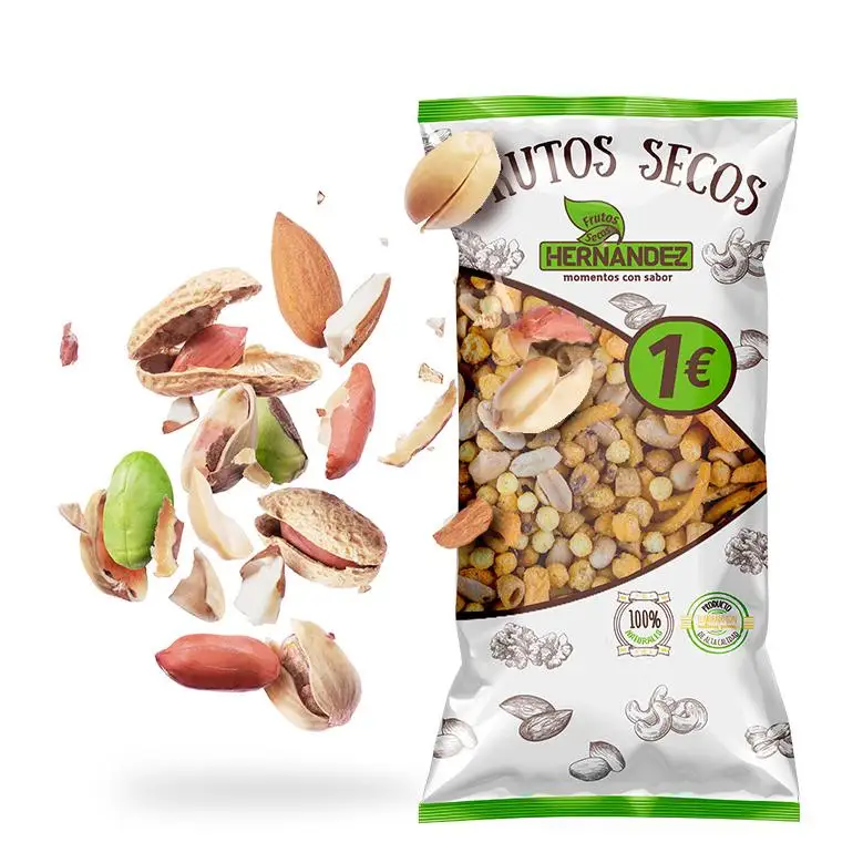 Frutos secos Hernandez - Cacahuete frito, pipas, mix tips, mix picante, kikos, caju... Cajas con 12 unidades de 115g a 250g