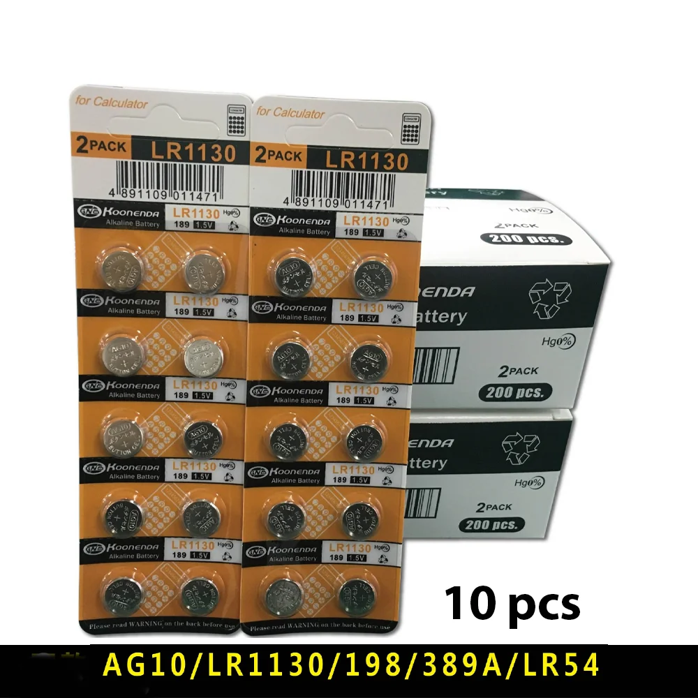 10x Battery button AG10 LR54 LR1130 SR1130SW