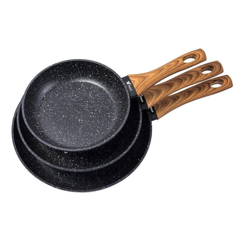 Thulos Juego de 3 sartenes, Ø20-Ø24 Y Ø28 cm, Revestimiento Granito Apta para todo tipo de Cocina