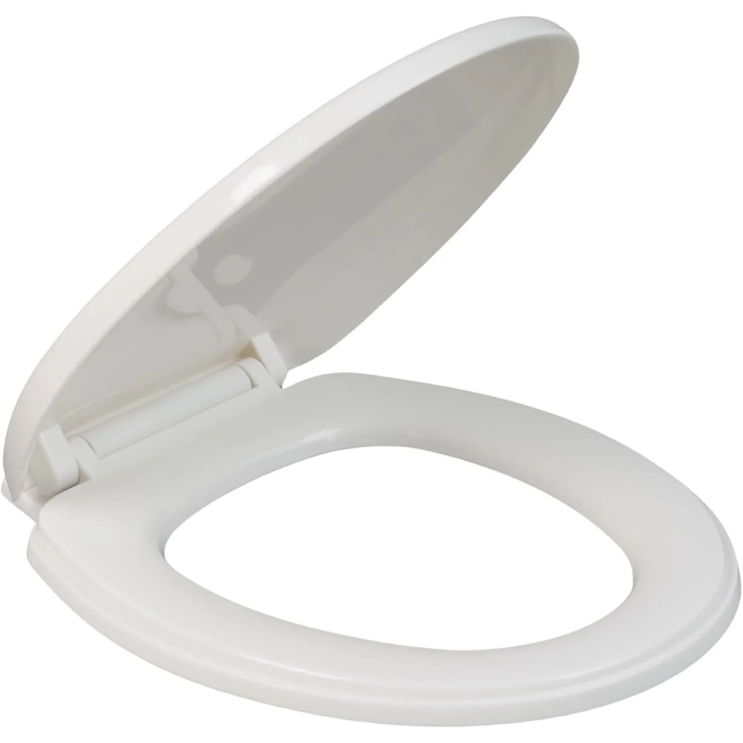 DECODEKO-Asiento de inodoro de cierre suave, asiento de inodoro con liberación rápida para una fácil limpieza, fijación superior simple, asientos de inodoro estándar blanco con bisagras