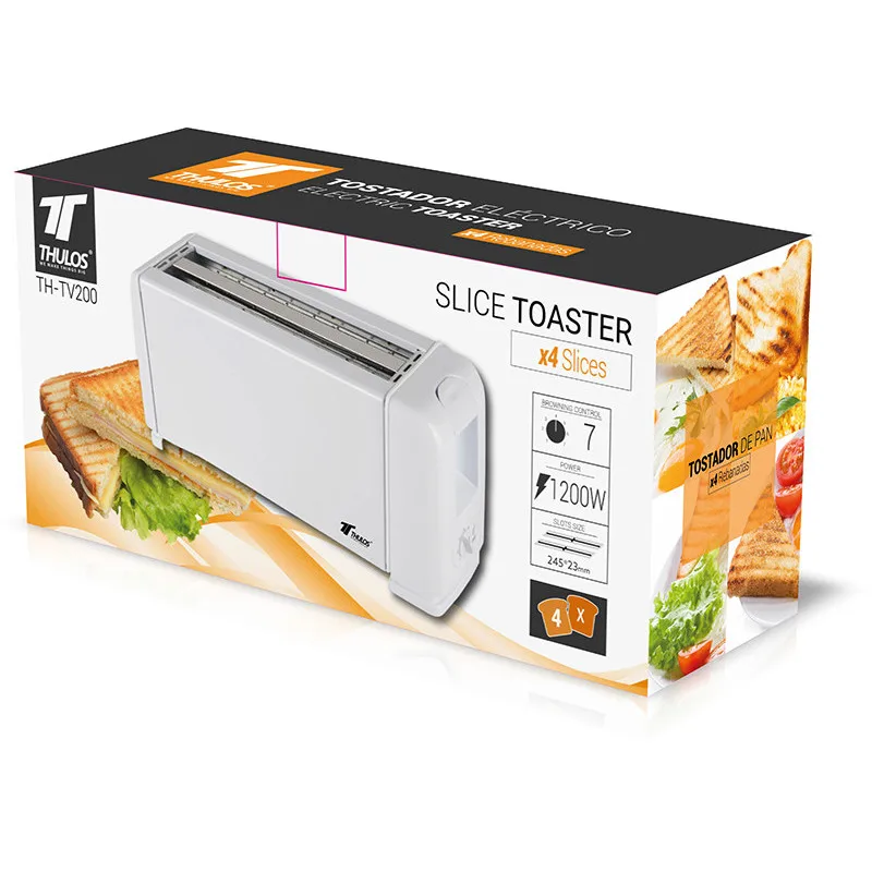 1200w 4-slice electric toaster. Thulos th-tv200 |   Th-tv200ss