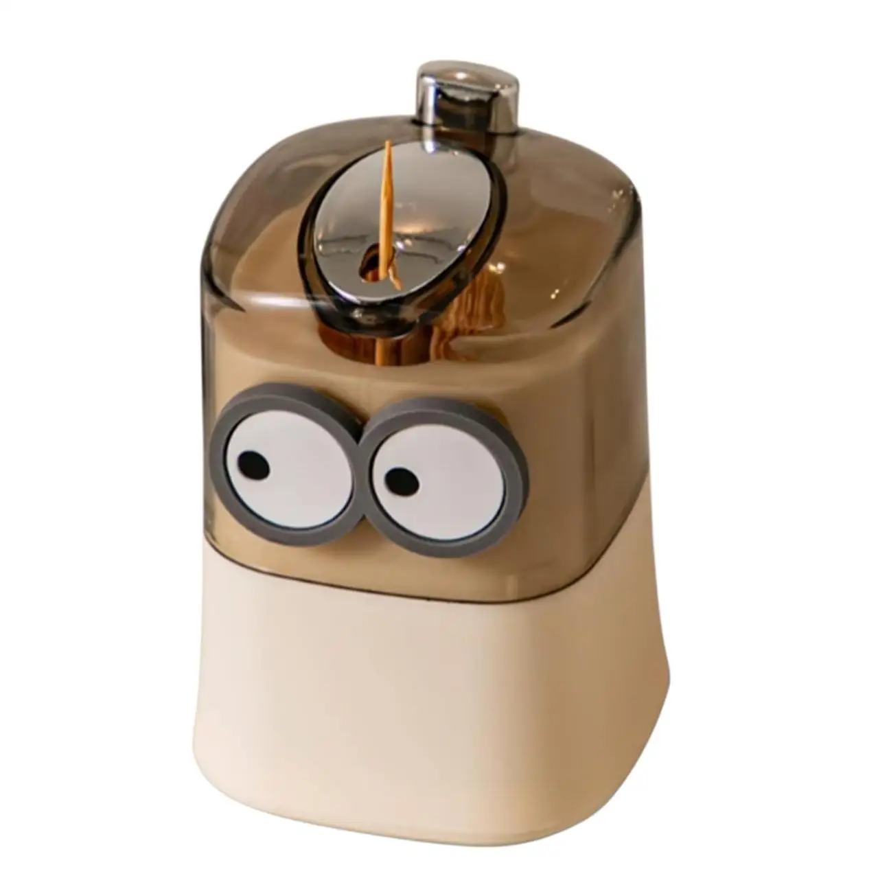 Dispensador automático de palillos compacto y decorativo.