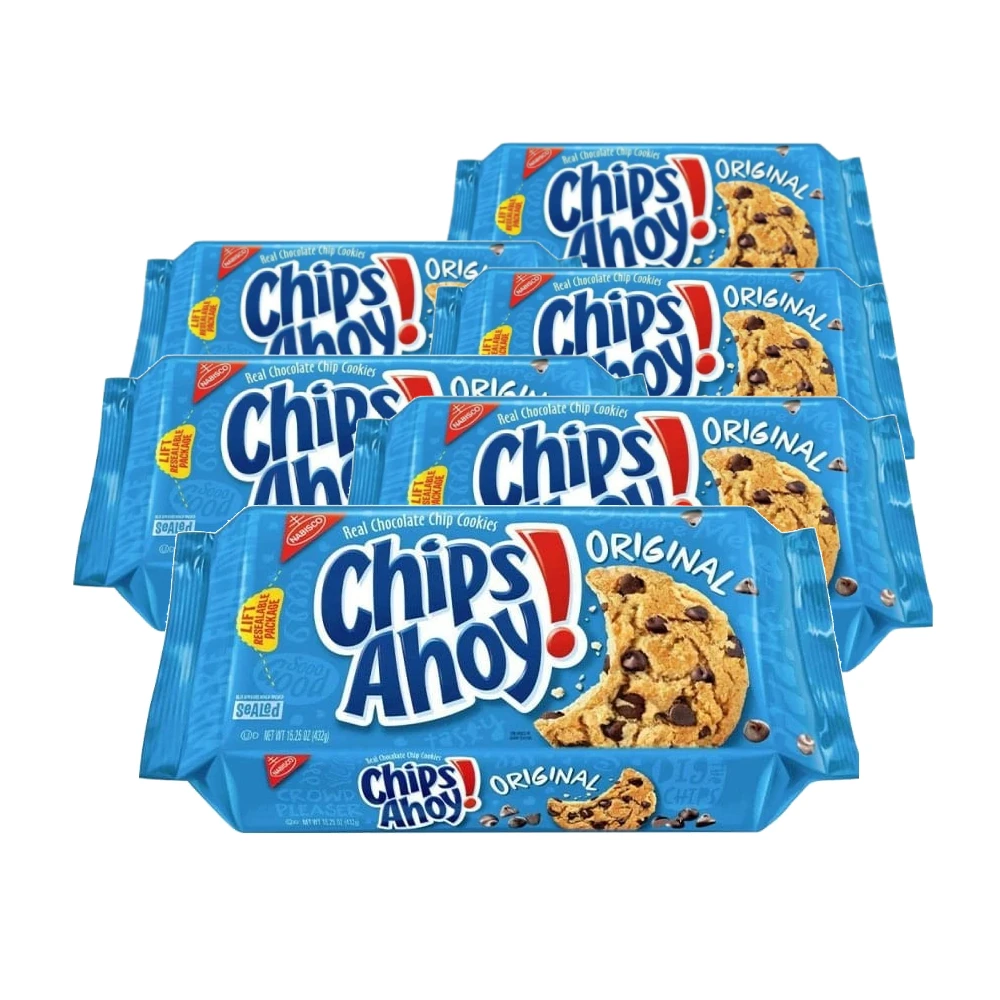 Chips Ahoy cookies with chocolate drops 128 g x 6 packages. Total 768 grams.