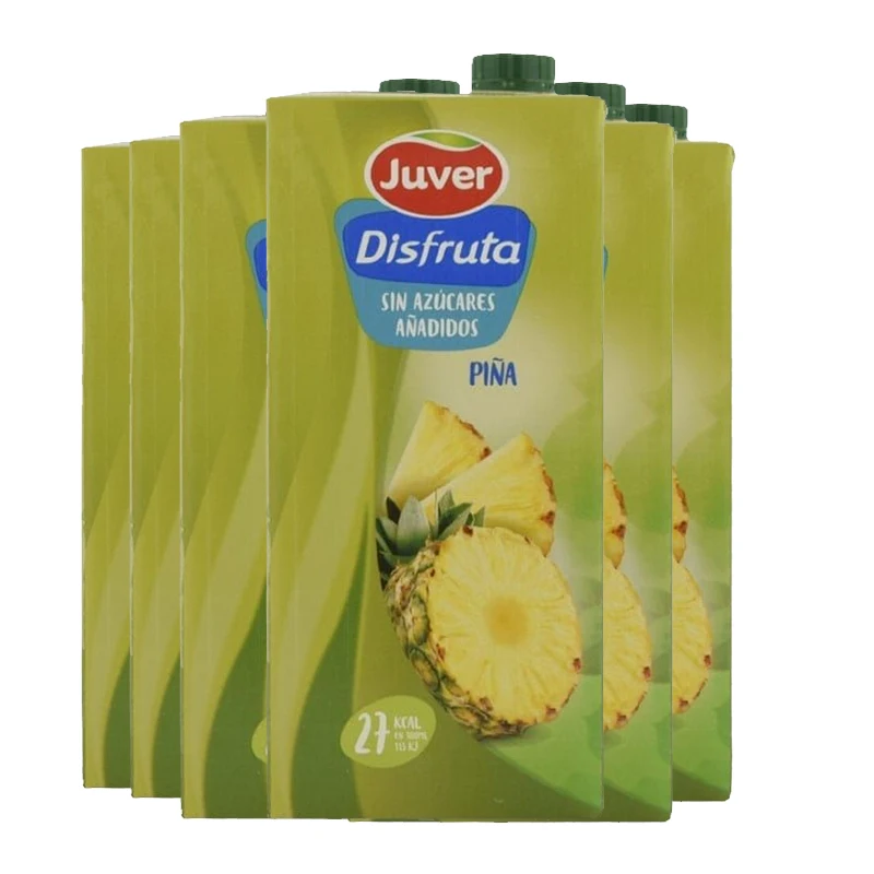 Zumo piña sin azúcar Disfruta Juver 1 litro x6 Total 6 litros