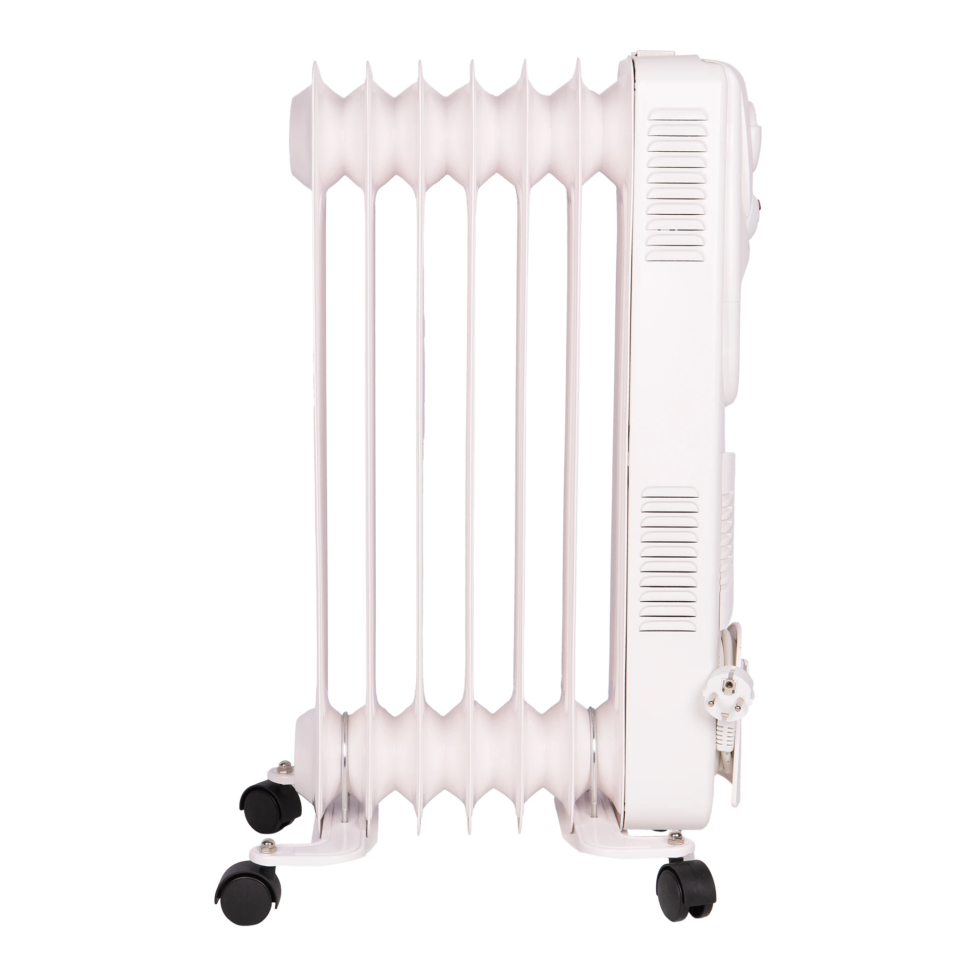 Cofan Radiador de aceite de 1500 W | 7 elementos | 3 niveles de potencia | Con termostato y ventilador | Protección antivuelco