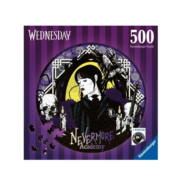 PUZZLE PUZLE + PÓSTER MIÉRCOLES 500 PIEZAS, RAVENSBURGER, 17573, TIENDA CON LICENCIA OFICIAL