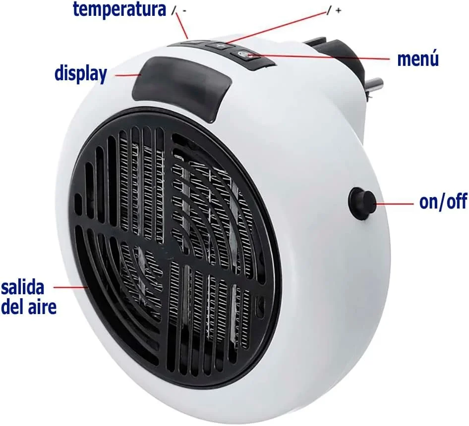 Low consumption portable heater |   Power 900w |   Fast heating with adjustable temperature |   Ideal for bathroom, home, office or caravan |   Includes programmable timer
