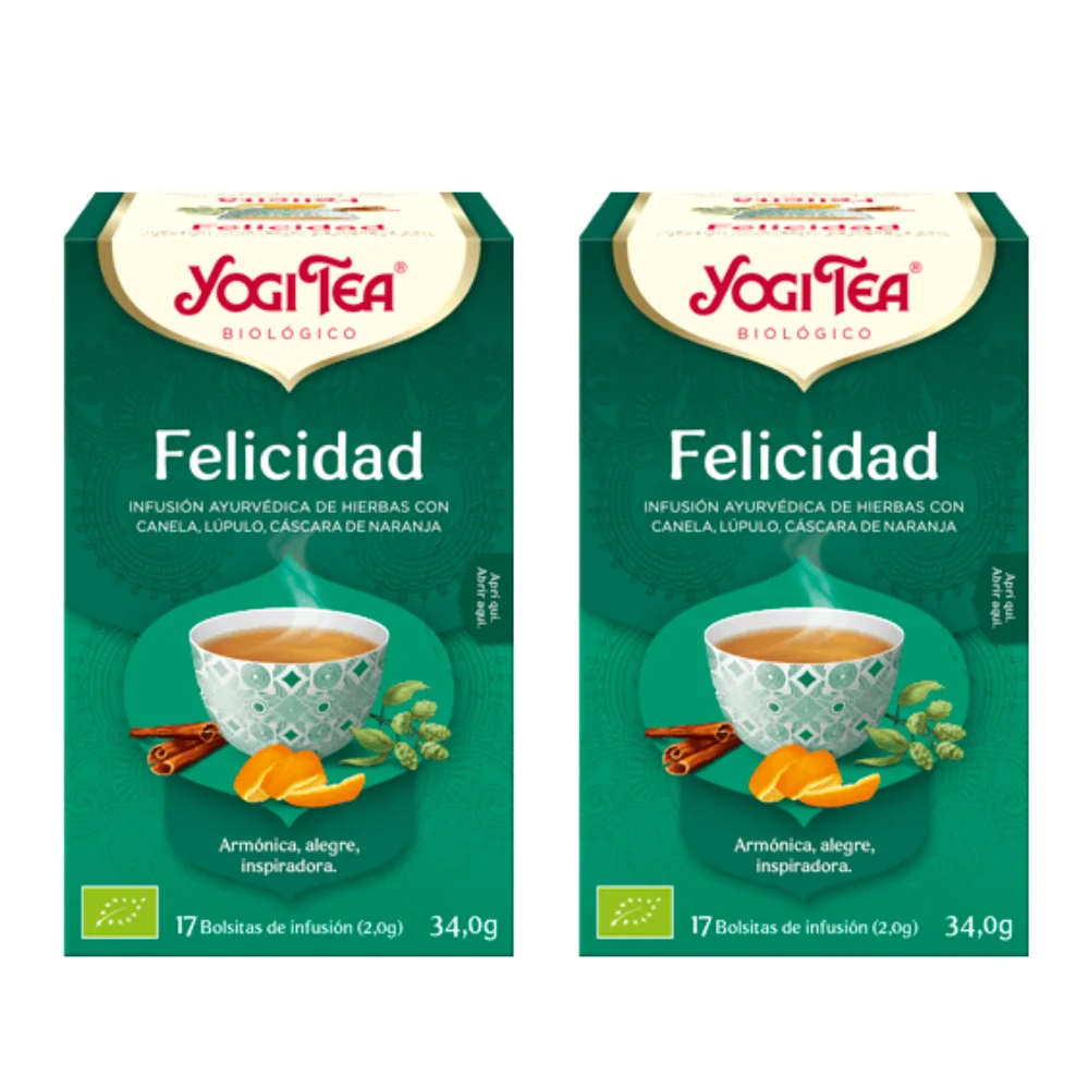 Té Felicidad  Packs 2  Experiencia de la propia identidad ilimitada  17 bolsitas de infusión  YogiTea
