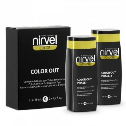 COLOR OUT - Nirvel Cosmetics Corrector del Color 2x125 ml para Tintes de Oxidación, Reduce Pigmentos Sin Dañar el Cabello, Tratamiento Capilar Profesional