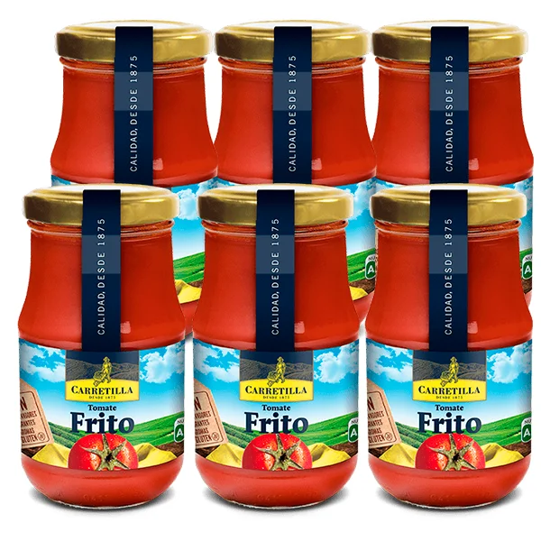 Carretilla Platos preparados: Tomate Frito - listo para consumir - 6 tarros de cristal