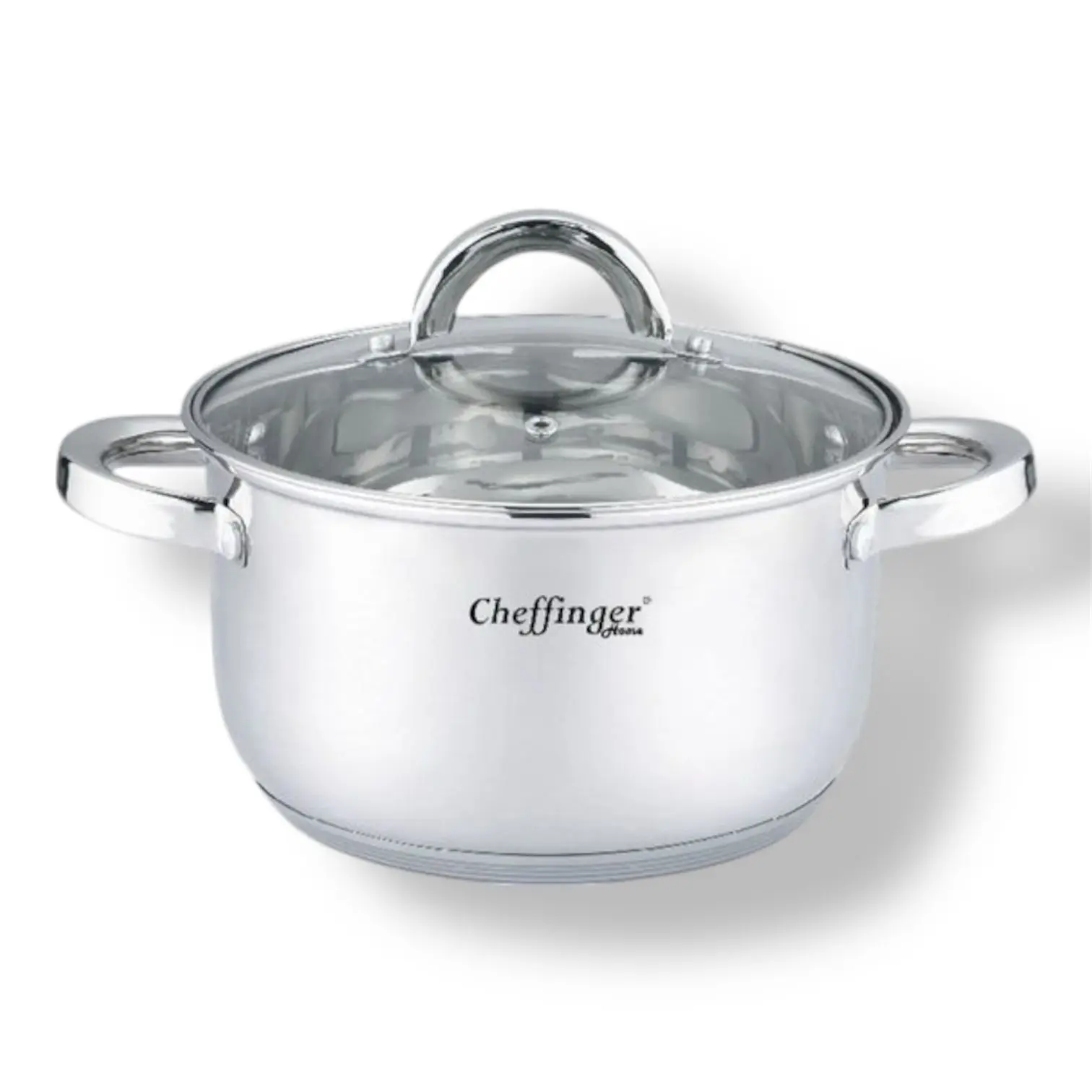 Olla Cheffinger con tapa - 16 cm - 18 cm - 20 CM -  24 cm - 28 CM - Acero inoxidable - Inducción - 10 LITROS - 2.9 LITROS - 3.9 LITROS - MARCA Cheffinger