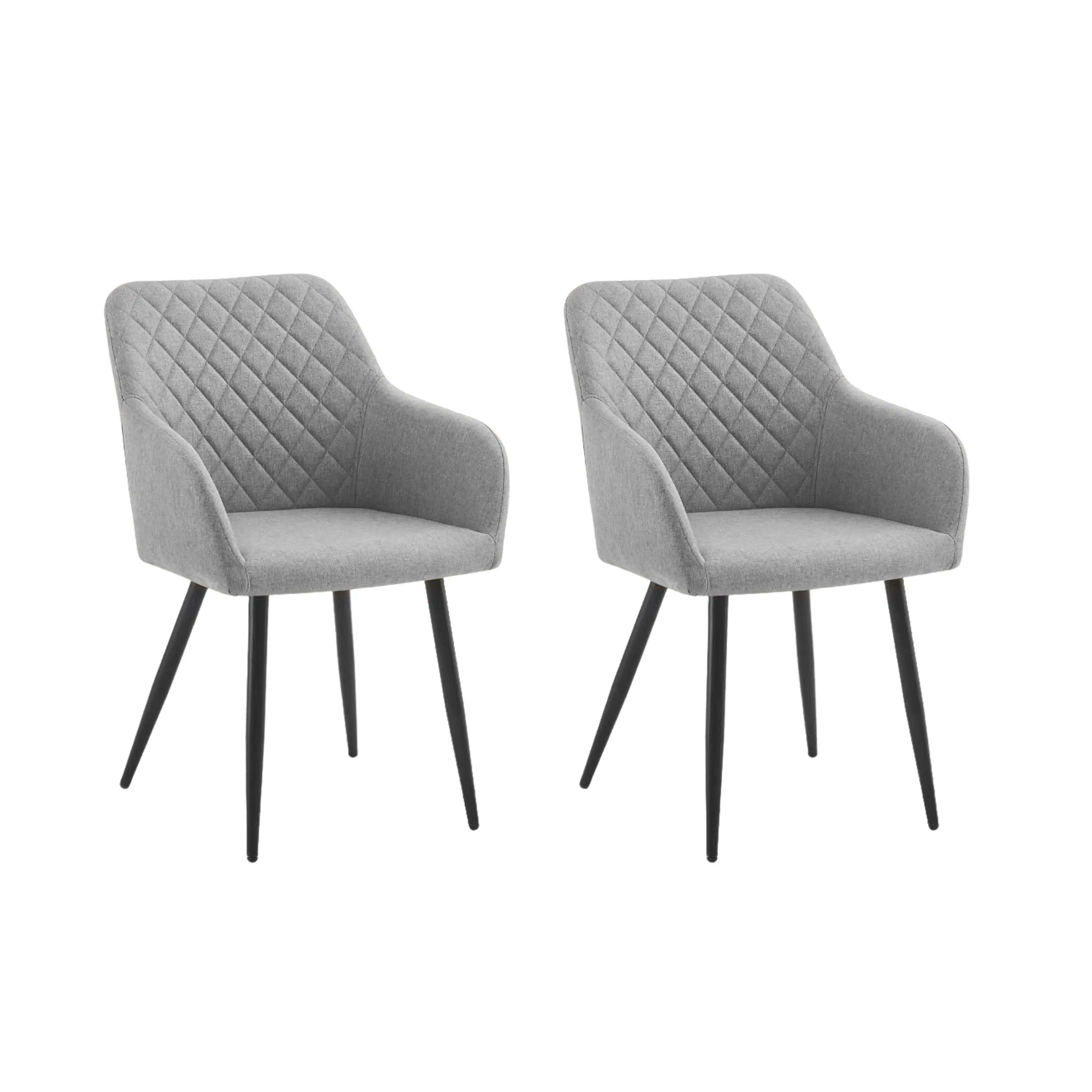 Miroytengo Pack Sillas Comedor Rombo, Juego de Sillas Salón Tapizadas, Sillas Sala de Estar - Gris