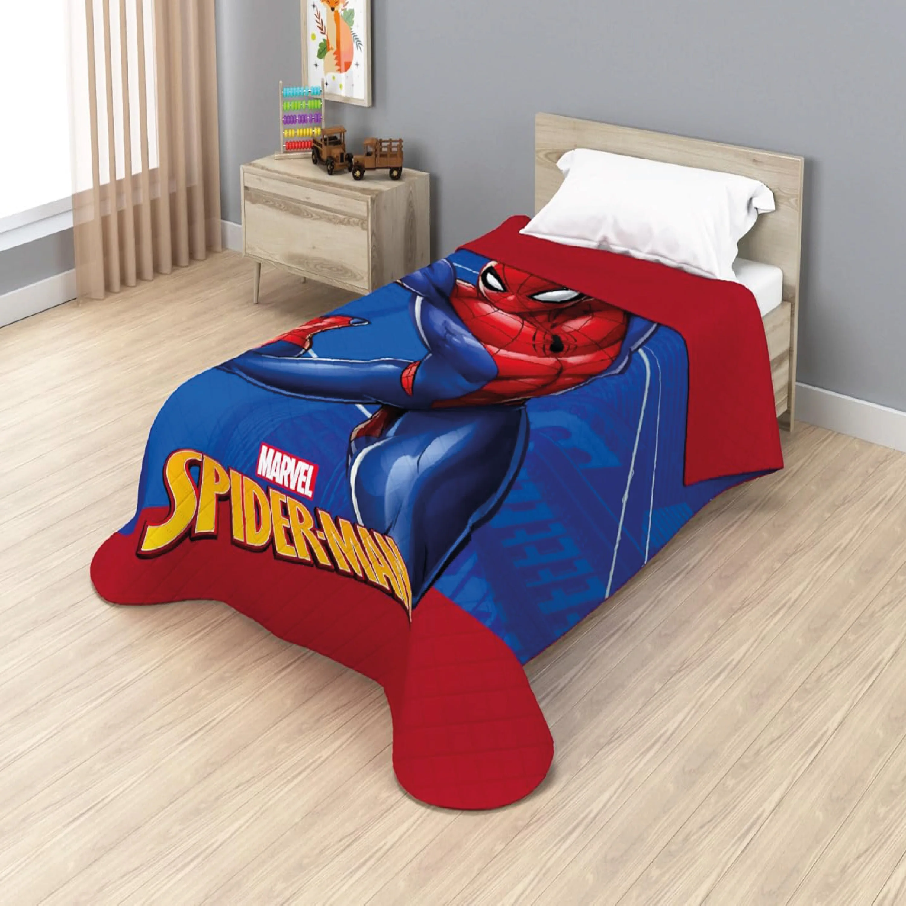Disney - Colcha Bouti Spiderman Verano Disney 170 x 250 Cm (Cama 90 - 105 Cm)
