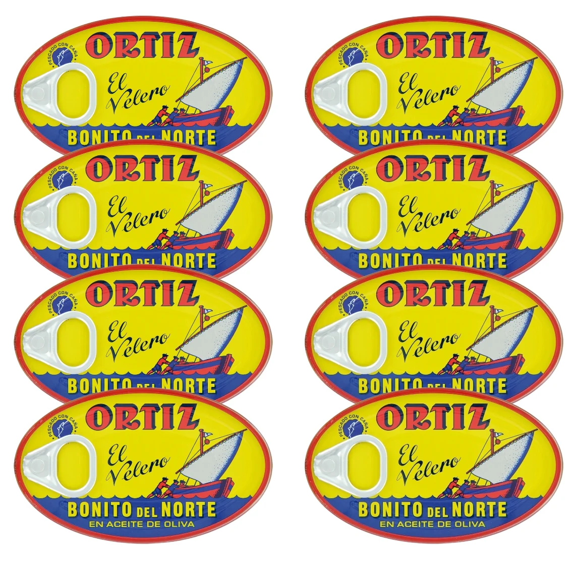 ORTIZ Bonito del norte en aceite de oliva lata 82 g neto escurrido - 8 unidades
